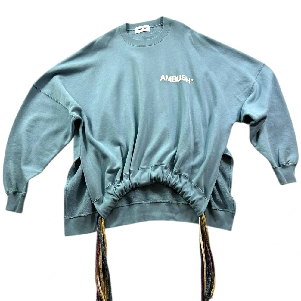 Ambush Oversized Crew-Neck Sweatshirt With Multi Colored Laces Size Medium